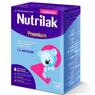 Молочная смесь Nutrilak Premium 2, с 6 мес, 600 гр